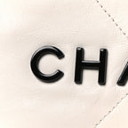 Shiny Calfskin Quilted Small Chanel 22 White Black