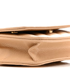 Caviar Quilted Wallet on Chain WOC Beige