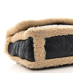Crumpled Calfskin Shearling Sheepskin Quilted Medium Chanel 19 Flap Navy