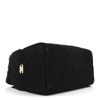 Suede Quilted Small Chanel 25 Handbag Black