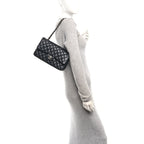 Lambskin Quilted Medium Double Flap Black