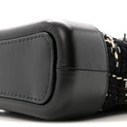Tweed Calfskin Small Gabrielle Hobo Black White