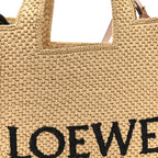 X PAULA'S IBIZA Raffia Font Tote Natural Tan