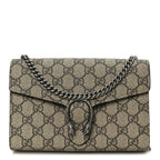 GG Supreme Monogram Mini Dionysus Chain Wallet Beige Taupe