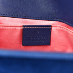 Velvet Matelasse Mini GG Marmont Shoulder Bag Cobalt Blue