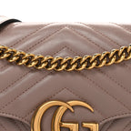 Calfskin Matelasse Small GG Marmont Shoulder Bag Porcelain Rose