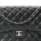 Caviar Quilted Jumbo Double Flap Black