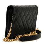 Caviar Quilted Boy Wallet On Chain WOC Black