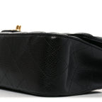 Caviar Quilted Medium Double Flap Black
