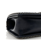 Glazed Calfskin Quilted Medium Boy Chained Flap Blue
