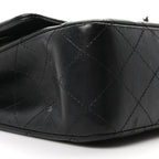 Lambskin Quilted Medium Double Flap Black