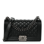 Caviar Quilted Medium Boy Flap Black