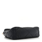 Goatskin Quilted Medium Chanel 19 Flap Navy Blue