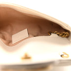 Calfskin Matelasse Super Mini GG Marmont Shoulder Bag White