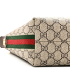 GG Supreme Monogram Textured Calfskin Web Super Mini Ophidia Shoulder Bag Beige Ebony New Acero