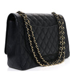 Caviar Quilted Maxi Double Flap Black