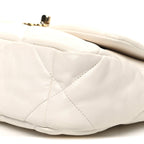 Goatskin Quilted Medium Chanel 19 Flap White