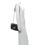 Calfskin Matelasse Small GG Marmont Shoulder Bag Black