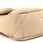 Shiny Goatskin Quilted Medium Chanel 19 Flap Beige