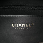 Shiny Lambskin Quilted Trendy Pockets Hobo Black
