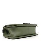Calfskin Chevron Quilted Medium Boy Flap Green