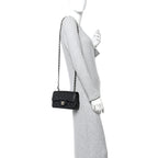 Lambskin Quilted Mini Rectangular Flap Black