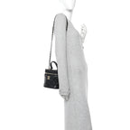 Lambskin Quilted Trendy Vanity Case Black