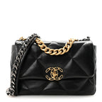 Lambskin Quilted Medium Chanel 19 Flap Black