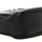 Pebbled Calfskin Small Soho Disco Bag Black