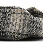 Tweed Quilted Medium Double Flap Beige White Black