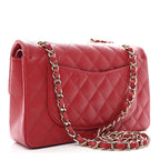 Caviar Quilted Small Double Flap Red