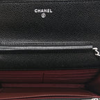 Caviar Quilted CC Turnlock Wallet On Chain WOC Black