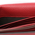 Calfskin GG Marmont Chain Wallet Vulcanic Red