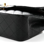 Caviar Quilted Small Double Flap Black