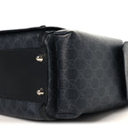 GG Supreme Monogram Web Messenger Diaper Bag Black Grey