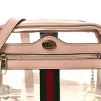 Vinyl Web Mini Ophidia Transparent Shoulder Bag Perfect Pink