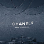 Caviar Quilted Jumbo Double Flap Dark Grey