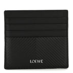 Textured Calfskin Plain Cardholder Black