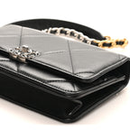 Lambskin Quilted Chanel 19 Wallet On Chain WOC Black
