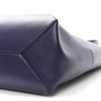 Shiny Calfskin XL Puzzle Fold Tote Abyss Blue