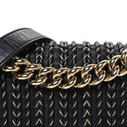 Calfskin Braided Small Boy Flap Black