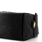 Washed Denim Quilted Small Chanel 25 Handbag Black