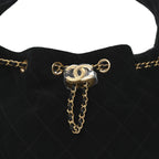 Suede Quilted Small Chanel 25 Handbag Black