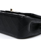 Lambskin Quilted Mini Rectangular Flap Black