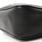 Pebbled Calfskin Small Soho Disco Bag Black