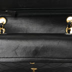 Lambskin Quilted Small Double Flap Black