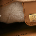 Suede Shearling Quilted Medium Chanel 25 Handbag Beige Natural