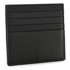 Textured Calfskin Plain Cardholder Black