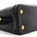 Taurillon Capucines MM Black Fuchsia