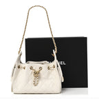 Caviar Quilted Mini Chanel 25 Handbag White